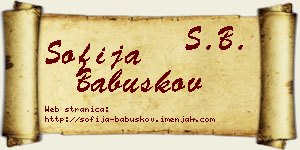 Sofija Babuškov vizit kartica